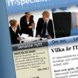 Skärmdump på IT-Specialisternas webbplats.